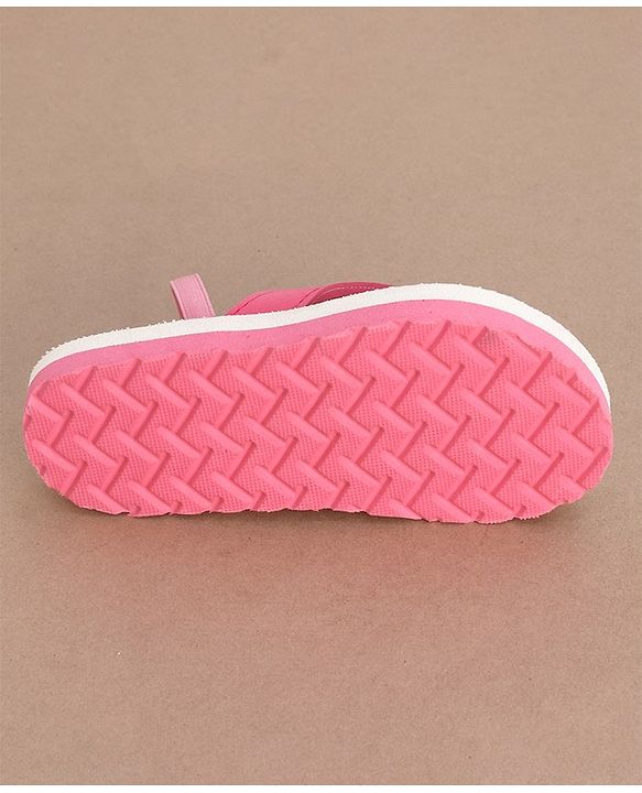 Cute Walk by Babyhug Slip On Flip Flops with Floral Print- Pink