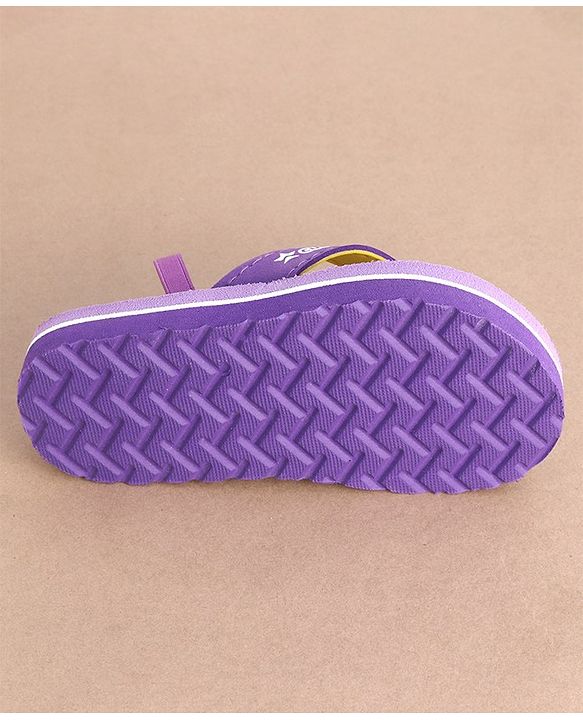 Cute Walk by Babyhug Flip Flops With Back Strap Sun Print - Purple