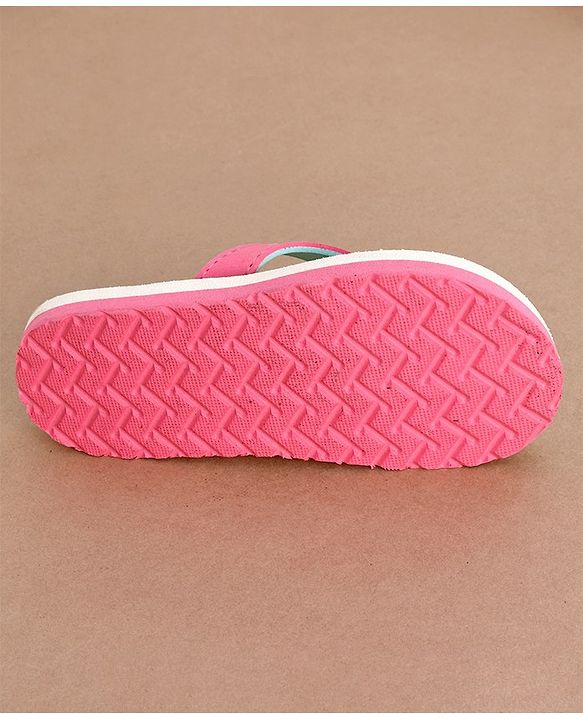 Cute Walk by Babyhug Slip On Flip Flops with Leafy Print- Pink