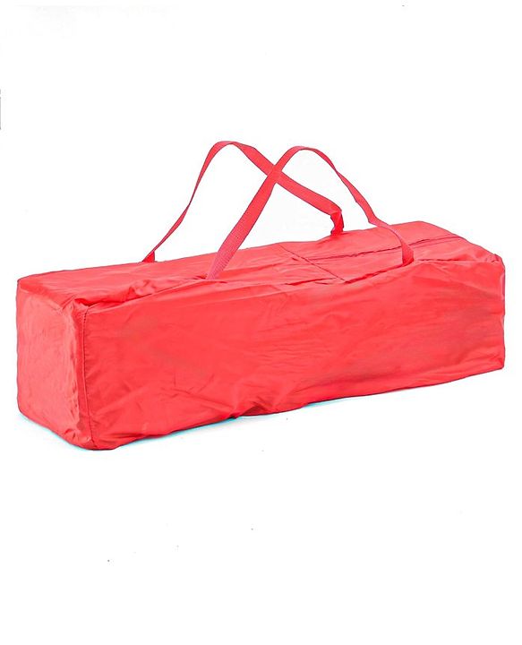 Babyhug Amaze Playpen cum Travel Cot with Mattress & Mosquito Net  Red| Easy Assembly| Compact Fold| Mesh Sides| Zipper Opening for Fun-play| Storage cum Carry Bag| Wheels with Lock