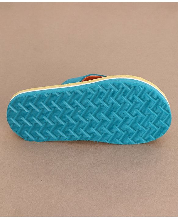 Cute Walk by Babyhug Slip On Flip Flops with Panda Print- Yellow & Sea Green