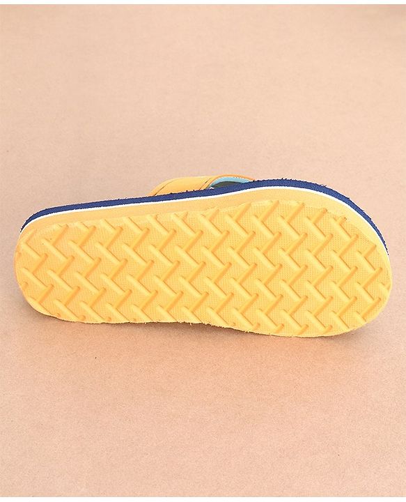Cute Walk by Babyhug Slip On Flip Flops Teddy Print  -Blue & Brown