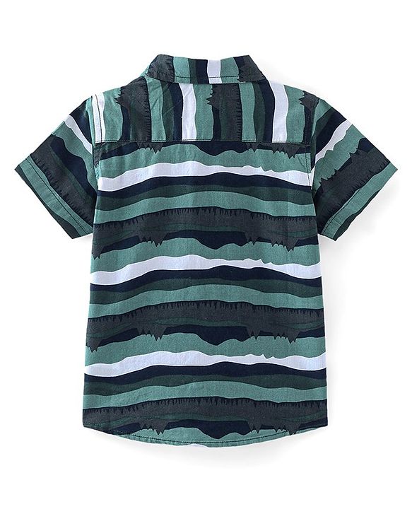 Babyhug Cotton Woven Half Sleeves Shirt Abstract Print - Multicolor