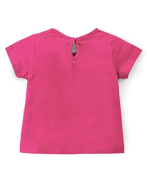 Babyhug Cotton Half Sleeves T-Shirt With Daddy's Girl Foil Text Print- Maroon