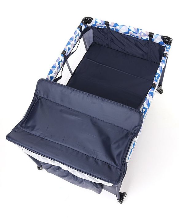 Babyhug Bouyant 3 in 1 Playpen cum Cot with Mosquito Net - Dark Blue
