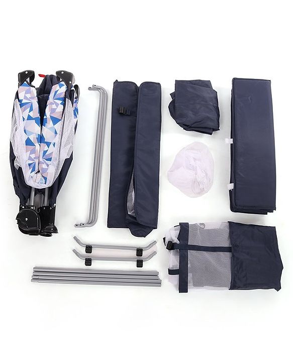 Babyhug Bouyant 3 in 1 Playpen cum Cot with Mosquito Net - Dark Blue
