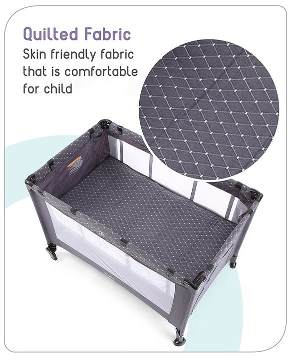 Babyhug Bouyant 3 in 1 Playpen cum Cot with Mosquito Net - Dark Blue