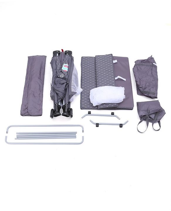 Babyhug Bouyant 3 in 1 Playpen cum Cot with Mosquito Net - Dark Blue