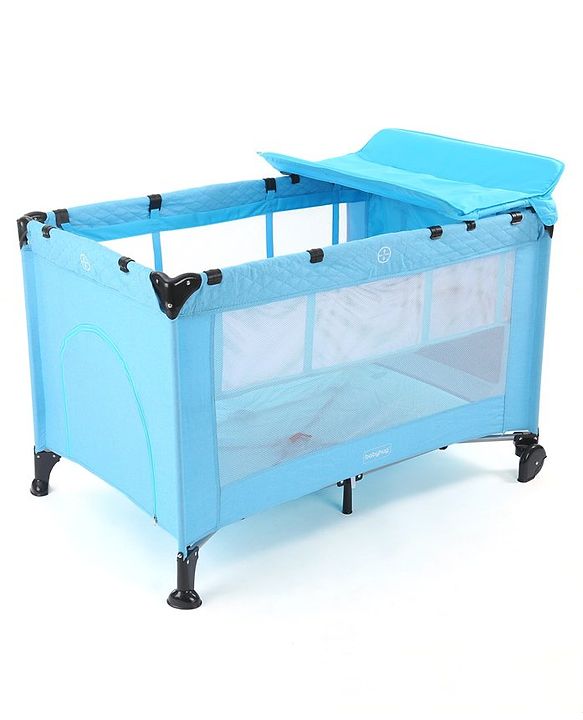 Babyhug Bouyant 3 in 1 Playpen cum Cot with Mosquito Net - Dark Blue