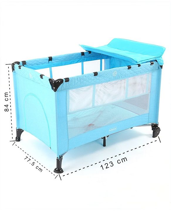 Babyhug Bouyant 3 in 1 Playpen cum Cot with Mosquito Net - Dark Blue