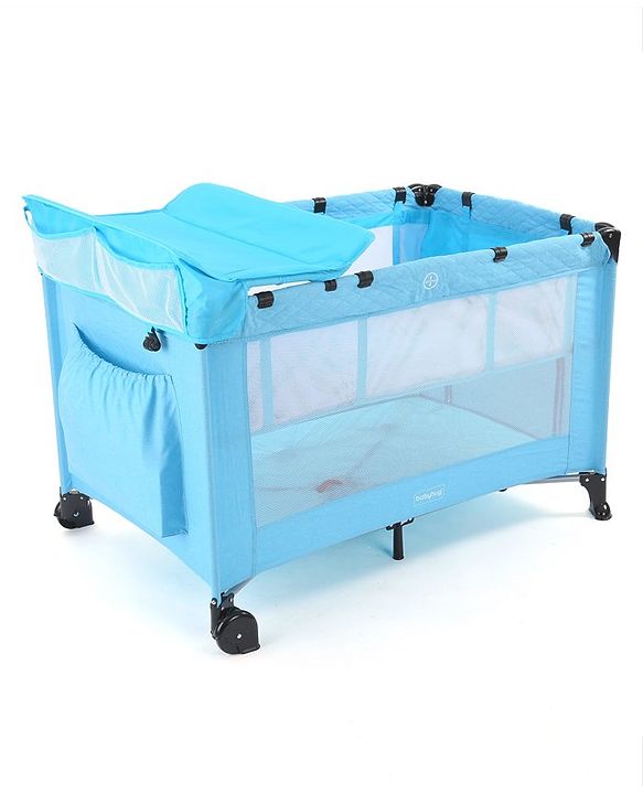 Babyhug Bouyant 3 in 1 Playpen cum Cot with Mosquito Net - Dark Blue