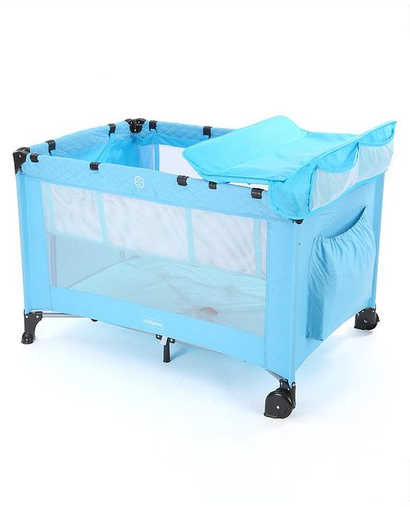 Babyhug Bouyant 3 in 1 Playpen cum Cot with Mosquito Net - Dark Blue