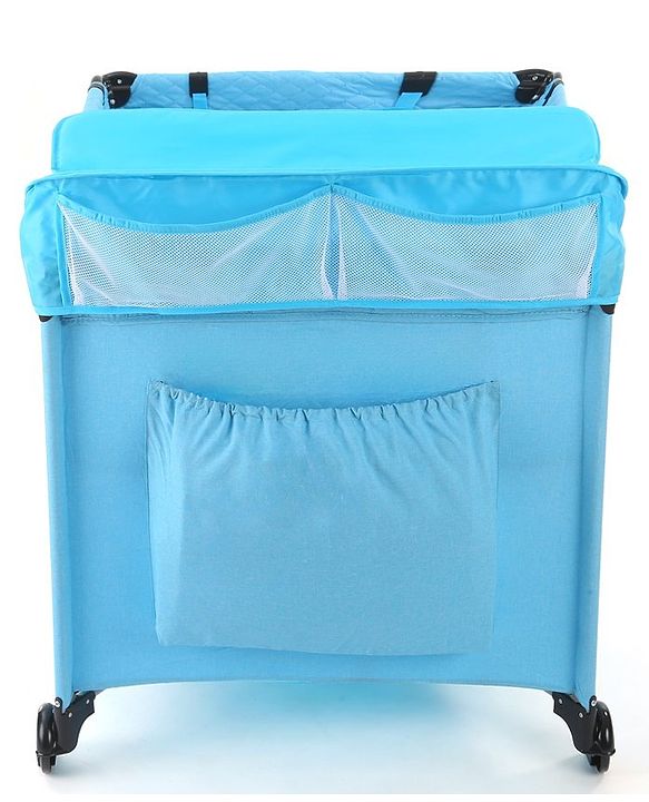 Babyhug Bouyant 3 in 1 Playpen cum Cot with Mosquito Net - Dark Blue