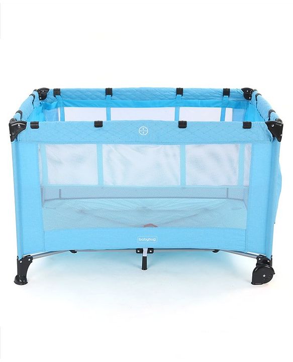 Babyhug Bouyant 3 in 1 Playpen cum Cot with Mosquito Net - Dark Blue
