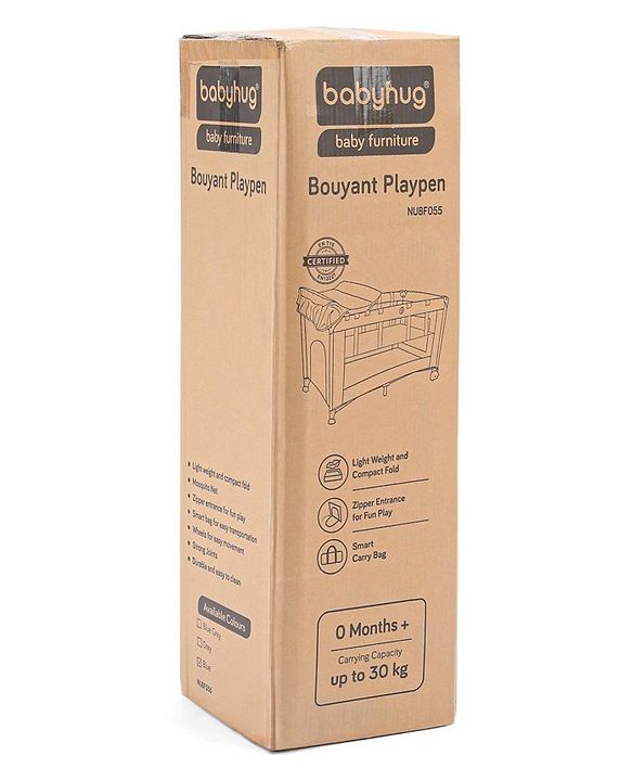 Babyhug Bouyant 3 in 1 Playpen cum Cot with Mosquito Net - Dark Blue