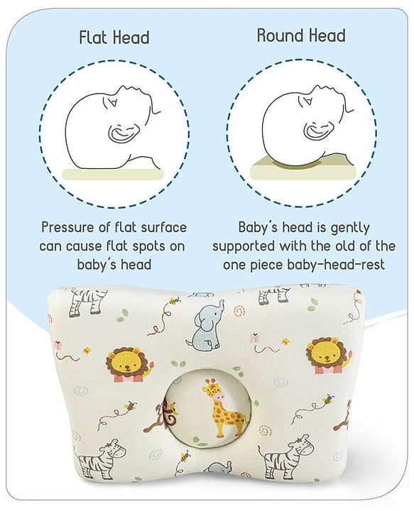 Babyhug Premium Rectangular Memory Foam Head Shaping Baby Pillow Princess Castle Theme- Pink| Prevents Flat-Head Syndrome| Firm and Supportive| Supports Neck and Shoulders| Soft Breathable Fabric| Washable| Travel Friendly| Suitable for New Born