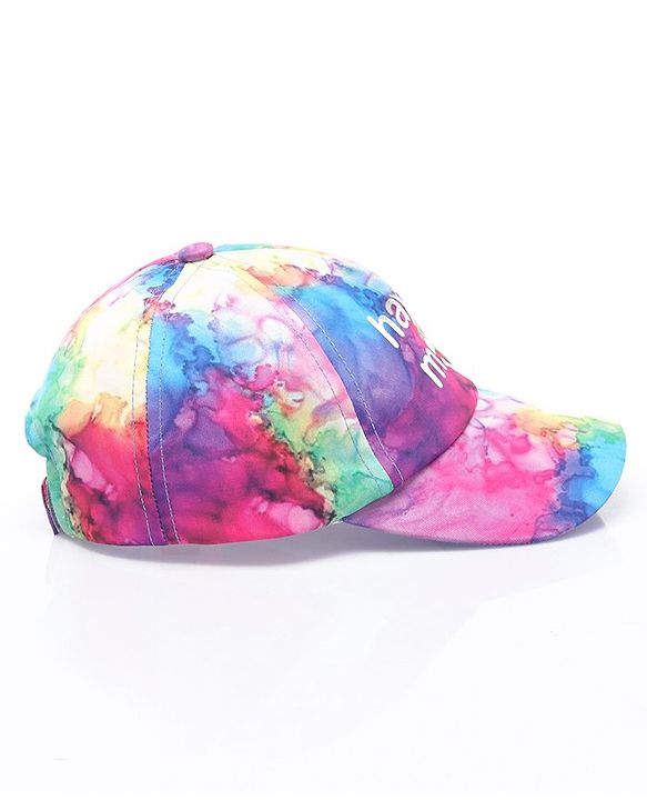 Babyhug Cotton Knit Summer Cap Tie & Die Pattern - Multicolour
