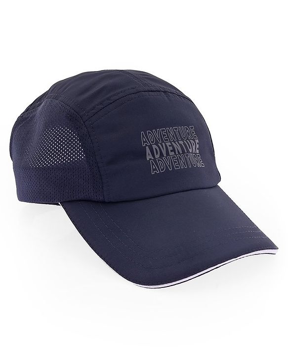 Pine Active Cotton Woven Summer Cap  Text Print  Navy Blue - Diameter 52 cm