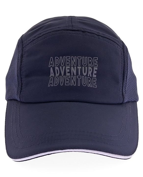 Pine Active Cotton Woven Summer Cap  Text Print  Navy Blue - Diameter 52 cm