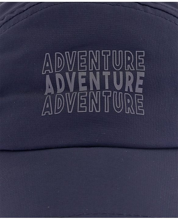 Pine Active Cotton Woven Summer Cap  Text Print  Navy Blue - Diameter 52 cm