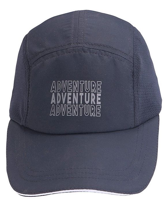 Pine Active Cotton Blend Woven Summer Cap Text Print  Navy Blue - Diameter 52 cm
