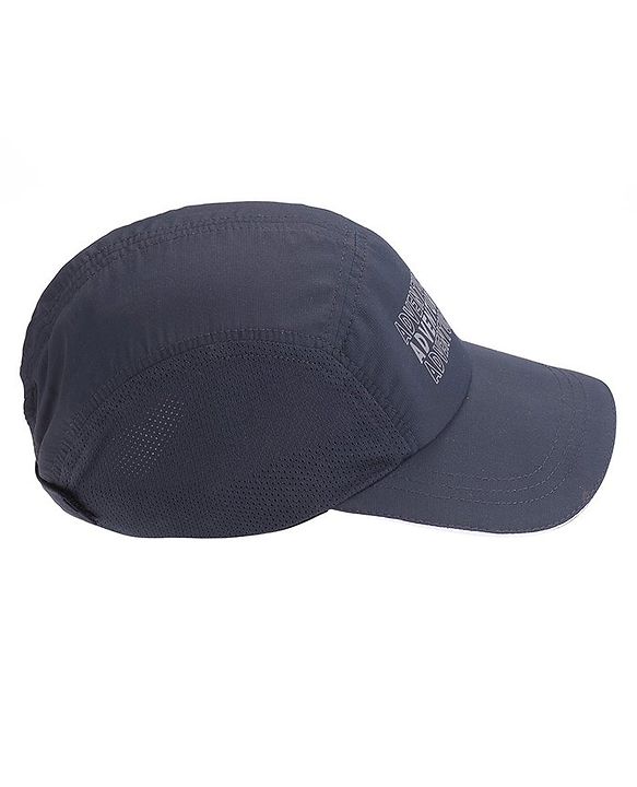 Pine Active Cotton Blend Woven Summer Cap Text Print  Navy Blue - Diameter 52 cm