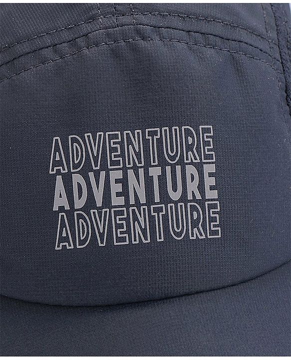 Pine Active Cotton Blend Woven Summer Cap Text Print  Navy Blue - Diameter 52 cm