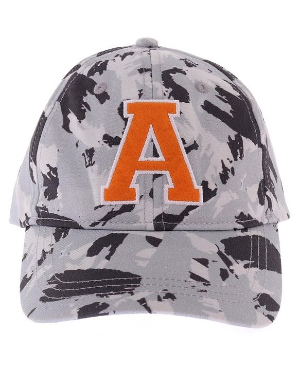 Pine Kids Cotton Blend Woven Summer Cap Camouflage & Alphabet Print Grey - Diameter 52 cm
