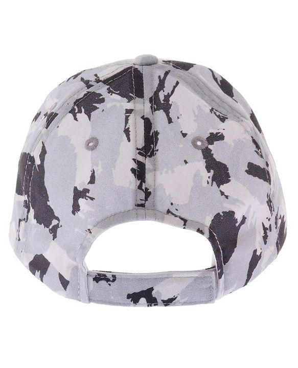 Pine Kids Cotton Blend Woven Summer Cap Camouflage & Alphabet Print Grey - Diameter 52 cm