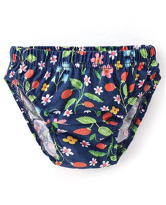 Babyhug 100% Cotton Antibacterial Panties With Floral Print Pack of 3 - Multicolour