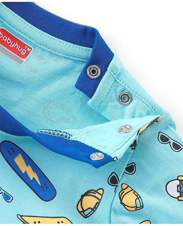 Babyhug 100% Cotton Knit Full Sleeves T-Shirt With Skateboard Graphics Pack Of 3 - Multicolour