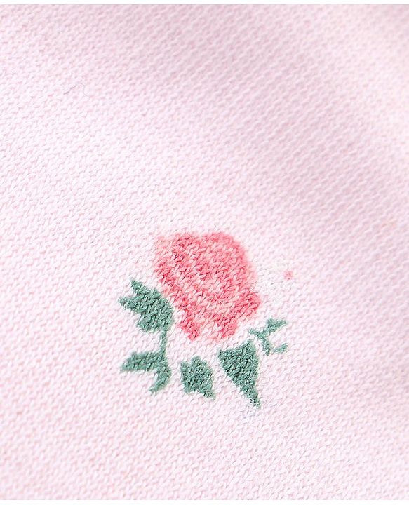 Babyhug Interlock 100% Cotton Knit Sleeveless  Onesies Floral Print - Pink