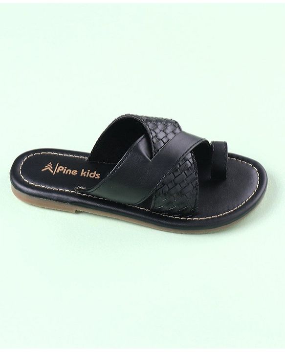 Pine Kids Slip On Ethnic Footwear - Black