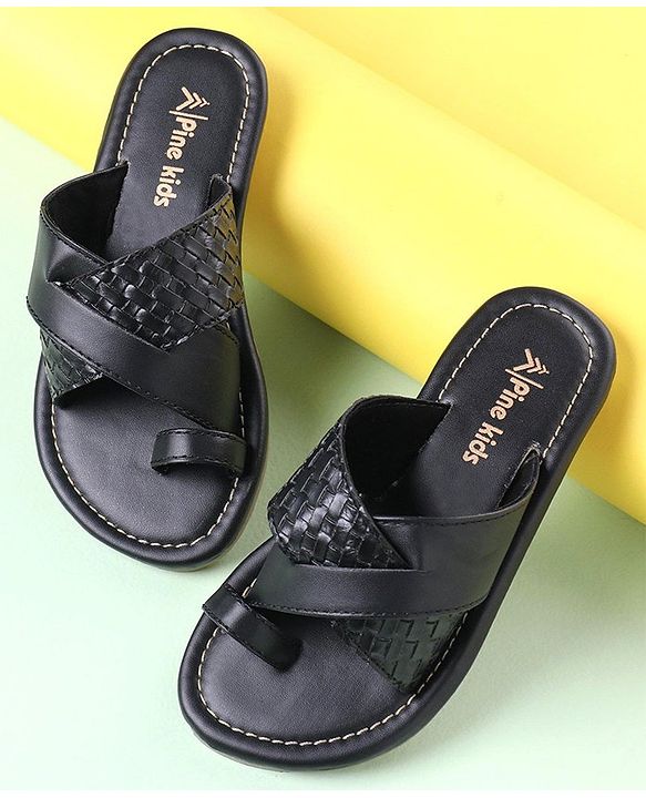 Pine Kids Slip On Ethnic Footwear - Black