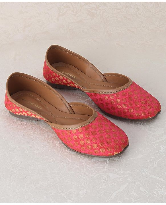 Pine Kids Ethnic Wear Mojaris - Sea Green
