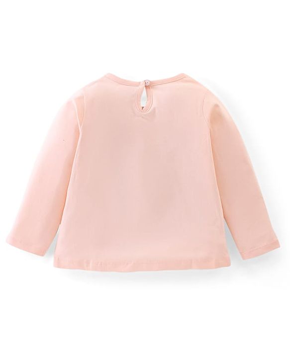 Babyhug 100% Cotton Knit Full Sleeves T-Shirt Text Graphics - Pink