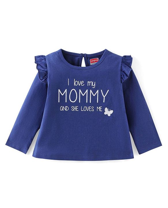 Babyhug Cotton Knit Full Sleeves Text Print T-Shirts Pack of 3 - Pink Purple & Blue