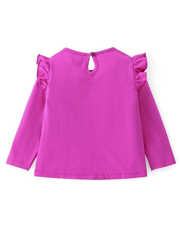 Babyhug Cotton Knit Full Sleeves Text Print T-Shirts Pack of 3 - Pink Purple & Blue