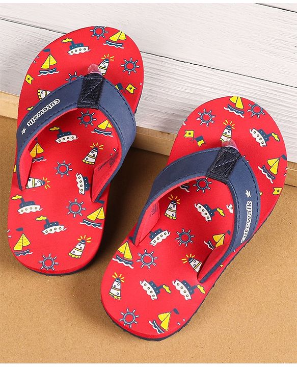 Cute Walk by Babyhug Slip On Flip Flops  - Red