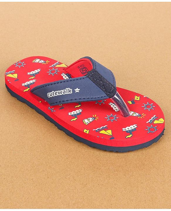 Cute Walk by Babyhug Slip On Flip Flops  - Red