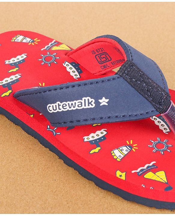Cute Walk by Babyhug Slip On Flip Flops  - Red