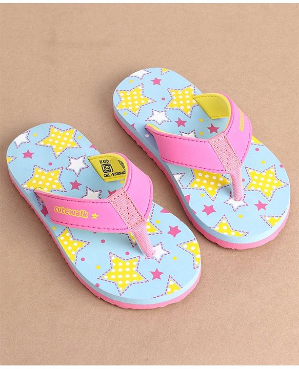 Cute Walk by Babyhug Slip On Flip Flops - Sky Blue