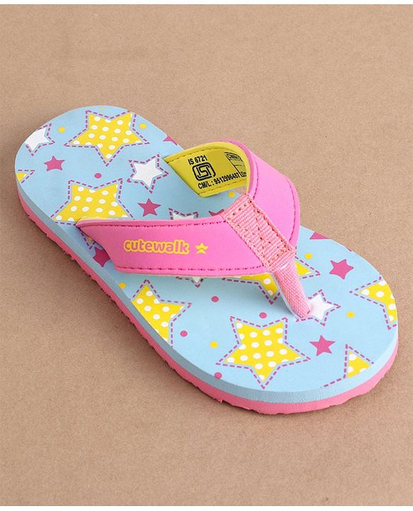 Cute Walk by Babyhug Slip On Flip Flops - Sky Blue