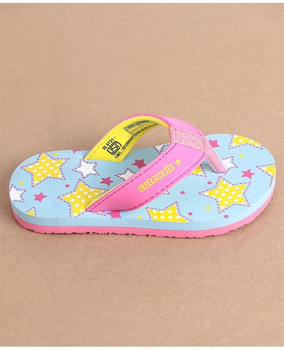 Cute Walk by Babyhug Slip On Flip Flops - Sky Blue