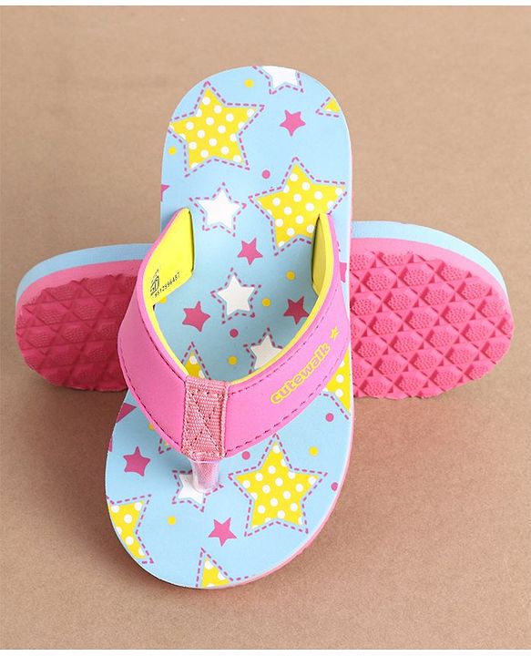 Cute Walk by Babyhug Slip On Flip Flops - Sky Blue