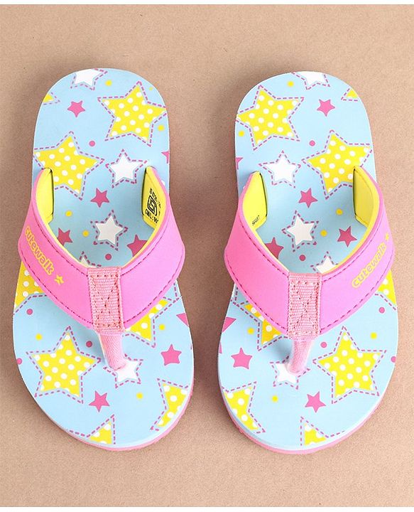 Cute Walk by Babyhug Slip On Flip Flops - Sky Blue