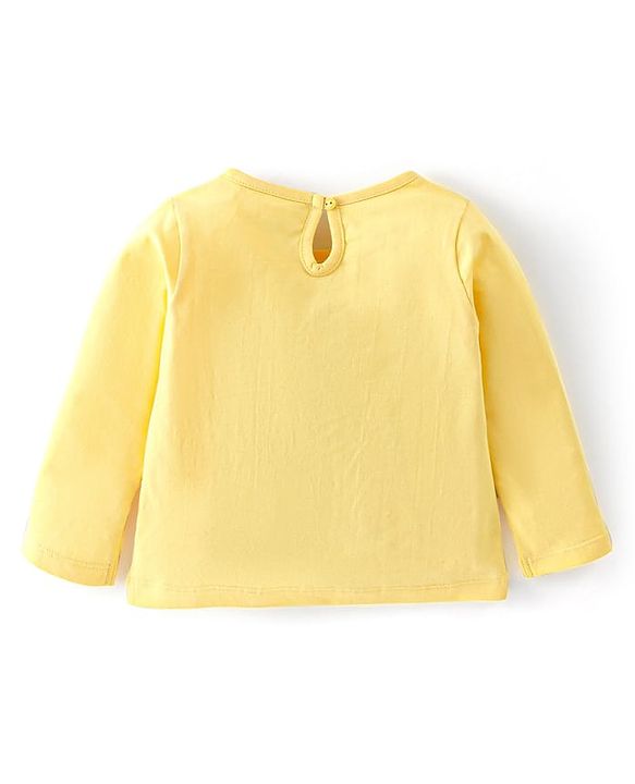 Babyhug Cotton Knit Full Sleeves Bunny Print T-Shirt - Yellow