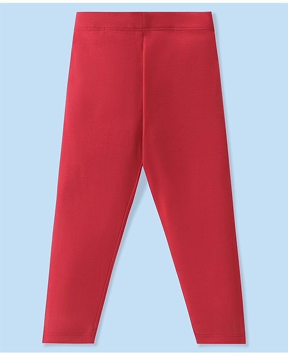 Babyhug Cotton Lycra Knit Solid Color Stretchable Leggings Pack Of 5 - Multicolor