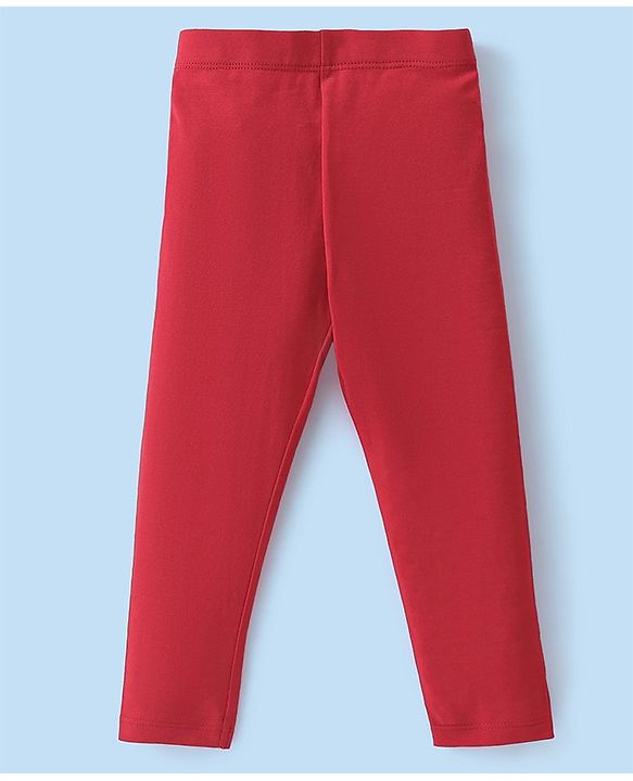 Babyhug Cotton Lycra Knit Solid Color Stretchable Leggings Pack Of 5 - Multicolor