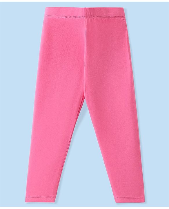 Babyhug Cotton Lycra Knit Solid Color Stretchable Leggings Pack Of 5 - Multicolor